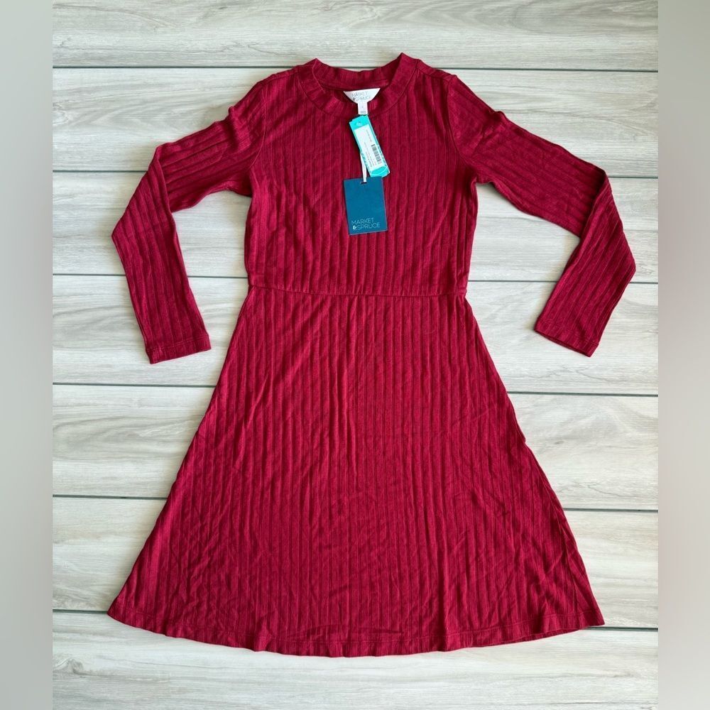 Market & Spruce Alexa Wide Rib Cozy Dress Red Small NWT STITCH FIX